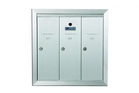 3 Door Recessed Vertical Replacement Mailboxes - Anodized Aluminum