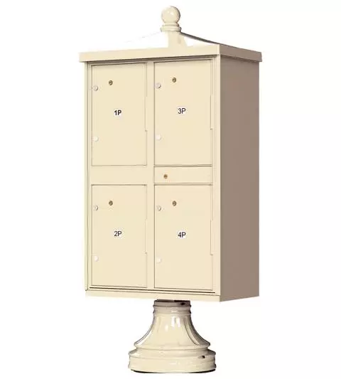 Florence CBU Cluster Mailbox – Vogue Traditional Kit, 4 Parcel Lockers