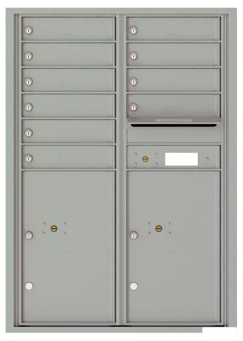 Florence 4C Horizontal Mailbox - 12 Doors High - 10 Doors, 2 Parcel Lockers - USPS Access