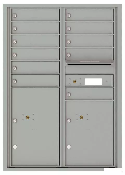 Florence 4C Horizontal Mailbox - 12 Doors High - 11 Doors, 2 Parcel Lockers - USPS Access