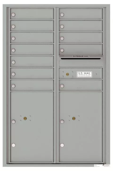 Florence 4C Horizontal Mailbox - 13 Doors High - 12 Doors, 2 Parcel Lockers - USPS Access