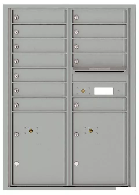 Florence 4C Horizontal Mailbox - 12 Doors High - 12 Doors, 2 Parcel Lockers - USPS Access