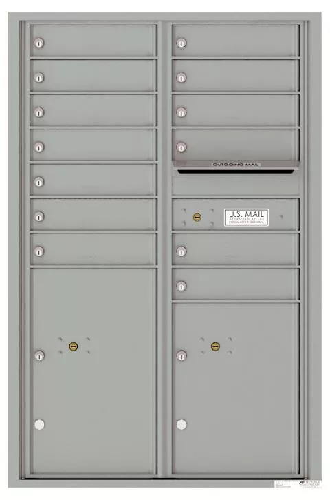 Florence 4C Horizontal Mailbox - 13 Doors High - 13 Doors, 2 Parcel Lockers - USPS Access