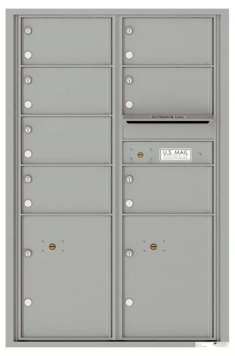 Florence 4C Horizontal Mailbox - 13 Doors High - 7 Doors, 2 Parcel Lockers - USPS Access