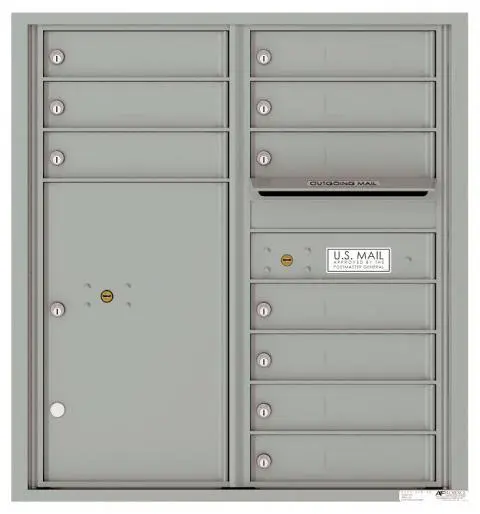 Florence 4C Horizontal Mailbox - 9 Doors High - 10 Doors, 1 Parcel Locker - USPS Access