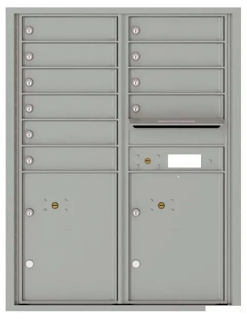 Florence 4C Horizontal Mailbox - 11 Doors High - 10 Doors, 2 Parcel Lockers - USPS Access