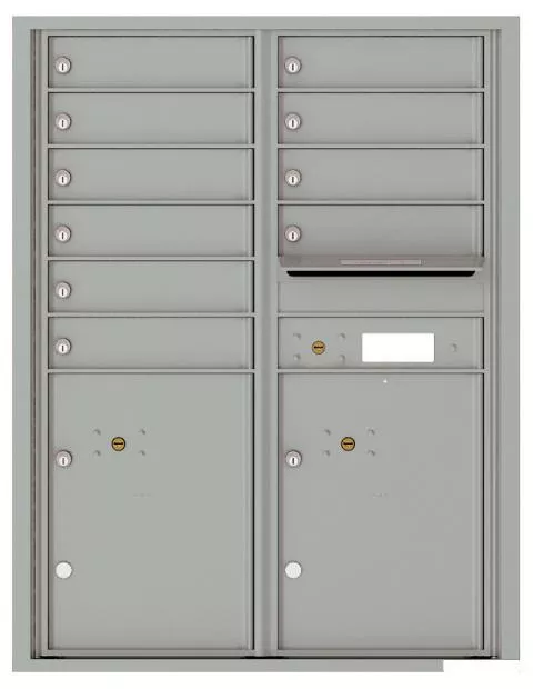 Florence 4C Horizontal Mailbox - 11 Doors High - 10 Doors, 2 Parcel Lockers - USPS Access
