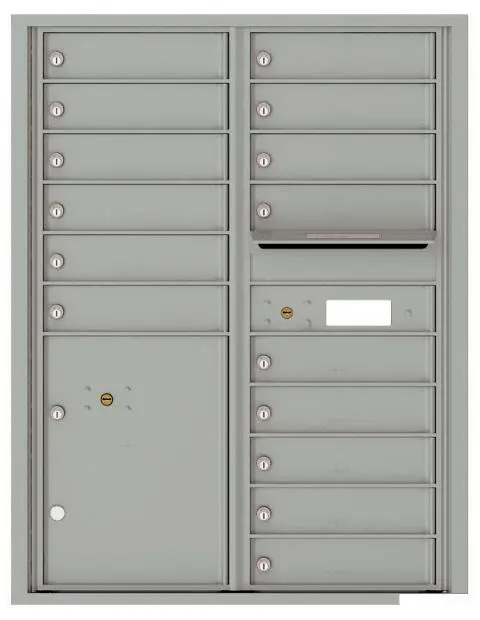 Florence 4C Horizontal Mailbox - 11 Doors High - 15 Doors, 1 Parcel Locker - USPS Access