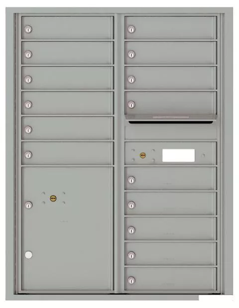 Florence 4C Horizontal Mailbox - 11 Doors High - 15 Doors, 1 Parcel Locker - USPS Access