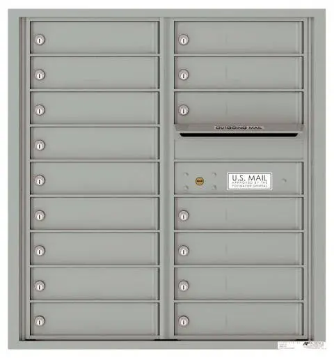 Florence 4C Horizontal Mailbox - 9 Doors High - 16 Doors - USPS Access