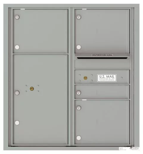 Florence 4C Horizontal Mailbox - 9 Doors High - 4 Doors, 1 Parcel Locker - USPS Access