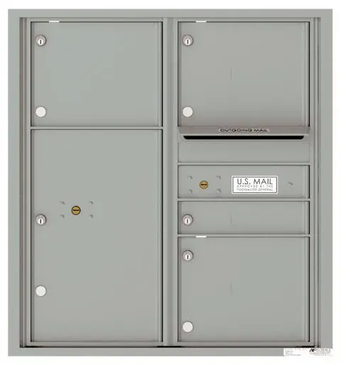 Florence 4C Horizontal Mailbox - 9 Doors High - 4 Doors, 1 Parcel Locker - USPS Access