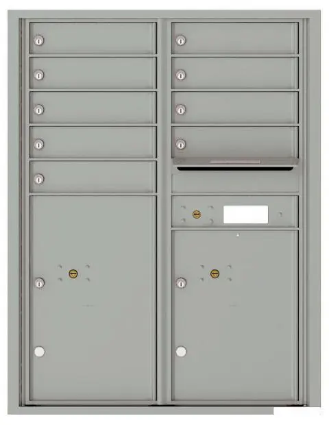 Florence 4C Horizontal Mailbox - 11 Doors High - 9 Doors, 2 Parcel Lockers - USPS Access