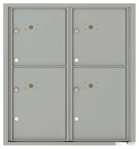 Florence 4C Horizontal Mailbox - 9 Doors High - 4 Parcel Lockers - USPS Access