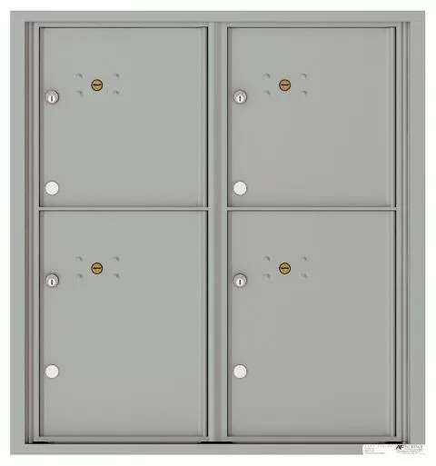 Florence 4C Horizontal Mailbox - 9 Doors High - 4 Parcel Lockers - USPS Access