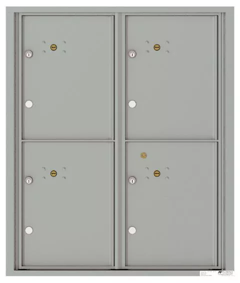 Florence 4C Horizontal Mailbox - ADA Compliant Max Height - 4 Parcel Lockers - USPS Access
