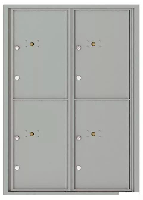 Florence 4C Horizontal Mailbox - 4 Parcel Lockers - Front Loading - 12 Doors High - USPS Access