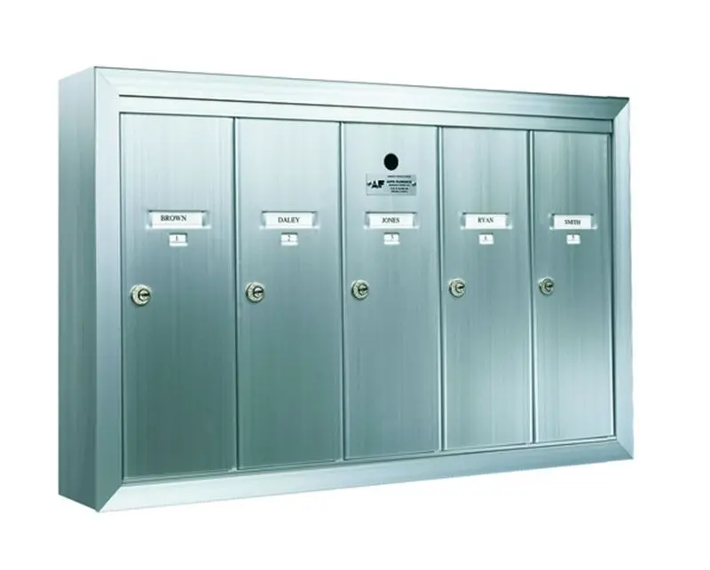 5 Door Recessed Vertical Replacement Mailboxes- Anodized Aluminum