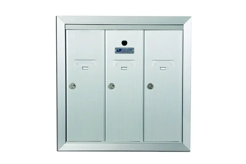 3 Door Recessed Vertical Replacement Mailboxes - Anodized Aluminum
