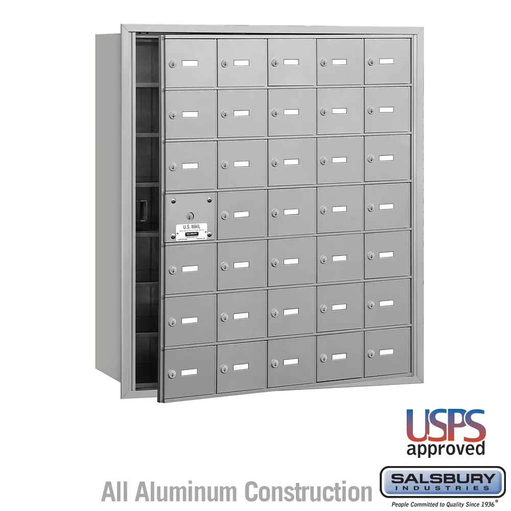 Salsbury 4B+ Horizontal Mailbox - 35 A Doors (34 usable) - Front Loading - USPS Access