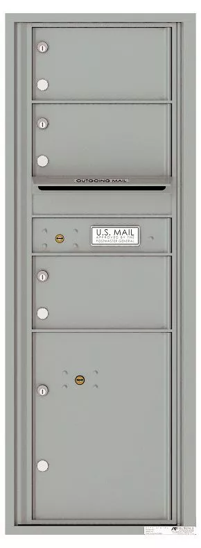 Florence 4C Horizontal Mailbox - 13 Doors High - 3 Doors, 1 Parcel Locker - USPS Access