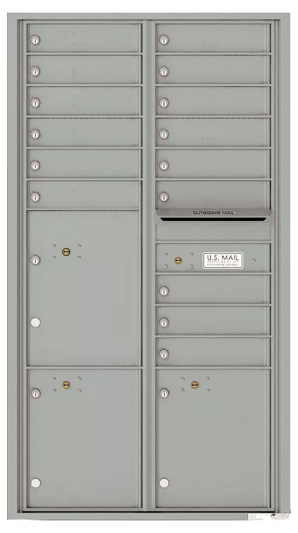 Florence 4C Horizontal Mailbox - Max Height - 15 Doors, 3 Parcel Lockers - USPS Access