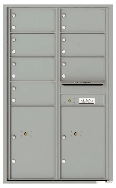 Florence 4C Horizontal Mailbox - 14 Doors High - 7 Doors, 2 Parcel Lockers - USPS Access
