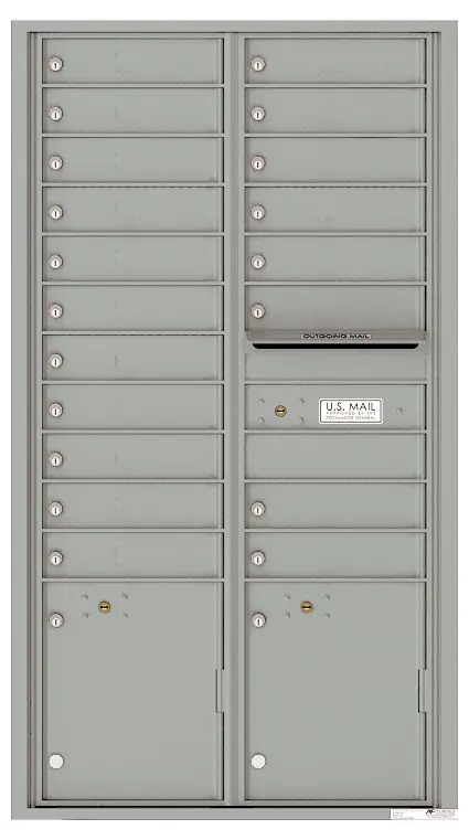 Florence 4C Horizontal Mailbox - Max Height - 19 Doors, 2 Parcel Lockers - USPS Access