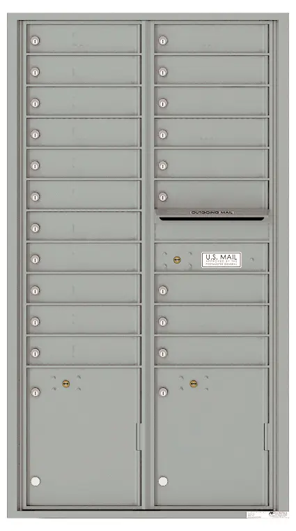 Florence 4C Horizontal Mailbox - Max Height - 20 Doors, 2 Parcel Lockers - USPS Access