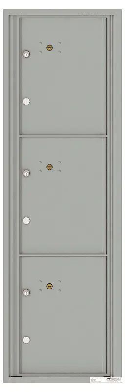 3 Parcel Lockers 4C Recessed Mailboxes - 15 Door High - 4C15S-3P