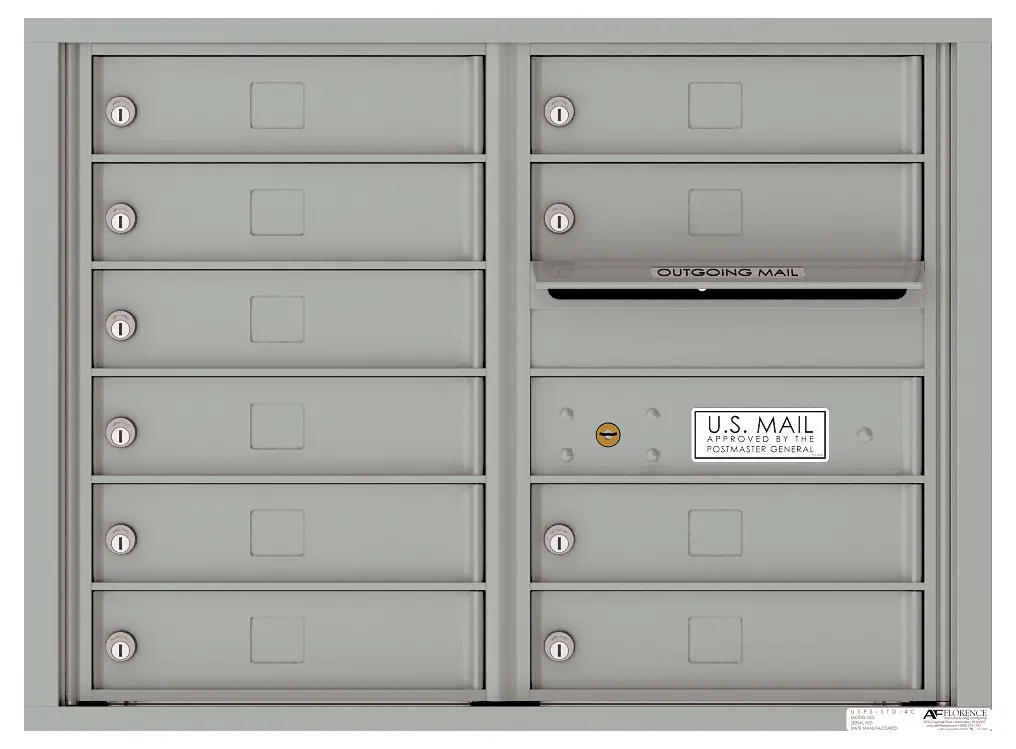 Florence 4C Horizontal Mailbox - 6 Doors High - 10 Doors - USPS Access