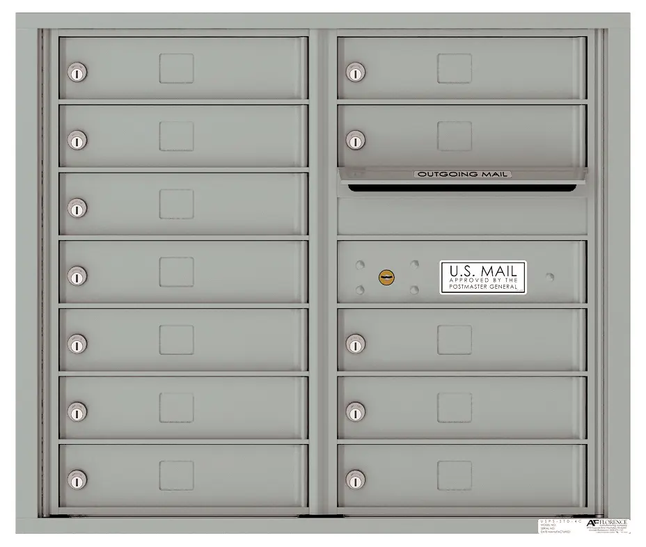 Florence 4C Horizontal Mailbox - 7 Doors High - 12 Doors - USPS Access