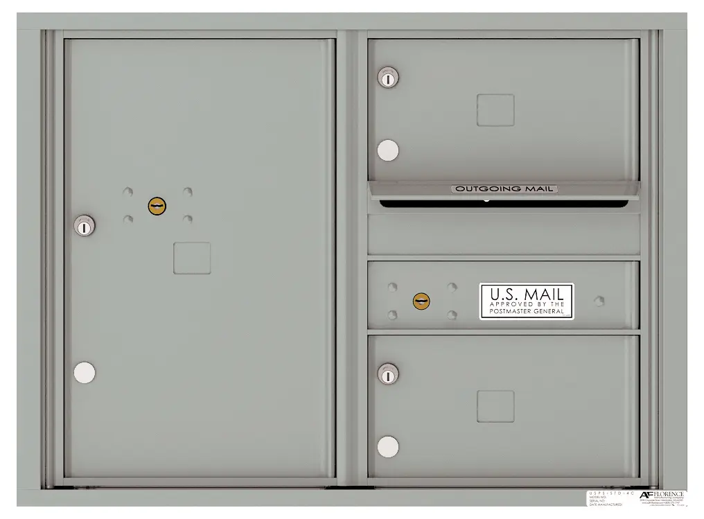 2 Door 4C Recessed USPS Mailbox - 6 Door High - 4C06D-02