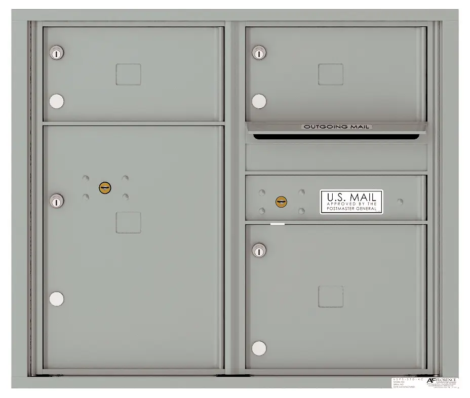 Florence 4C Horizontal Mailbox - 7 Doors High - 3 Doors, 1 Parcel Locker - USPS Access