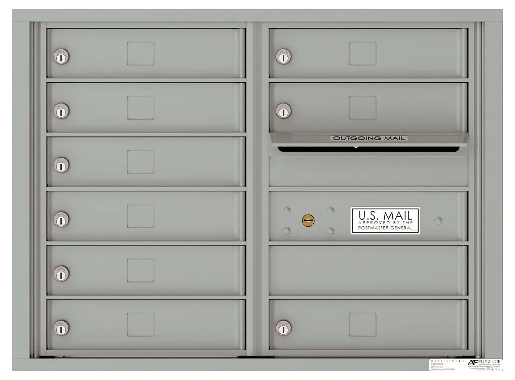 Florence 4C Horizontal Mailbox - 6 Doors High - 9 Doors - USPS Access