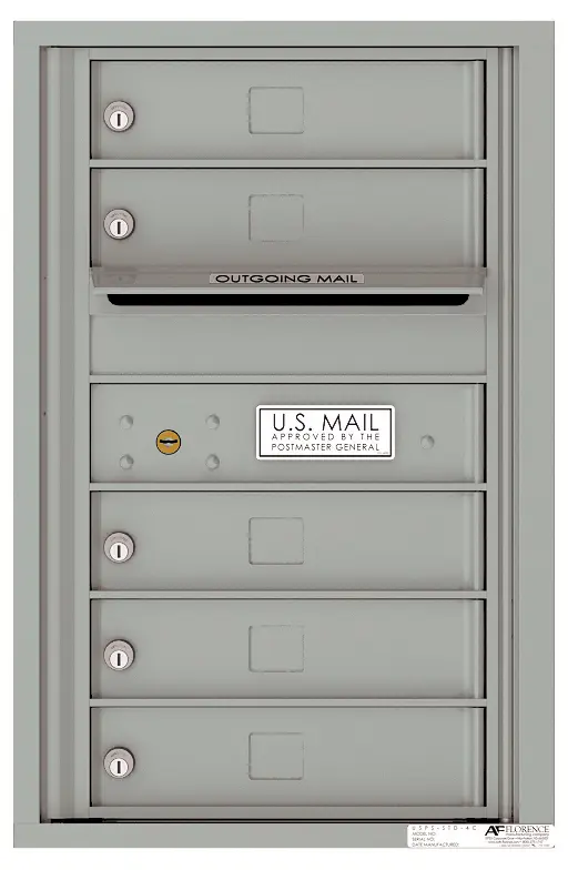 Florence 4C Horizontal Mailbox - 7 Doors High - 5 Doors - Single Column USPS Access