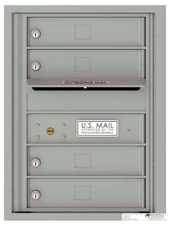 Florence 4C Horizontal Mailbox - 6 Doors High - 4 Doors - USPS Access