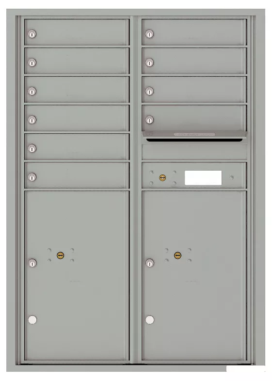 Florence 4C Horizontal Mailbox - 12 Doors High - 10 Doors, 2 Parcel Lockers - USPS Access