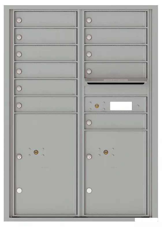 Florence 4C Horizontal Mailbox - 12 Doors High - 11 Doors, 2 Parcel Lockers - USPS Access