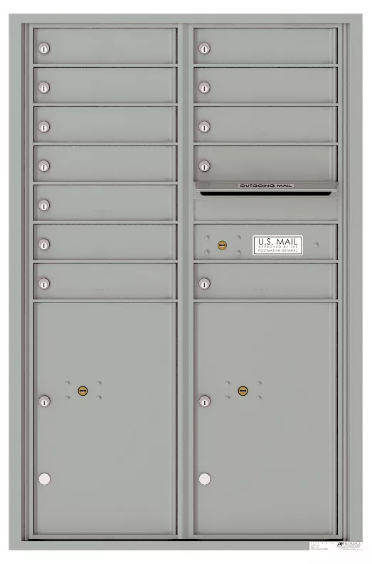 Florence 4C Horizontal Mailbox - 13 Doors High - 12 Doors, 2 Parcel Lockers - USPS Access