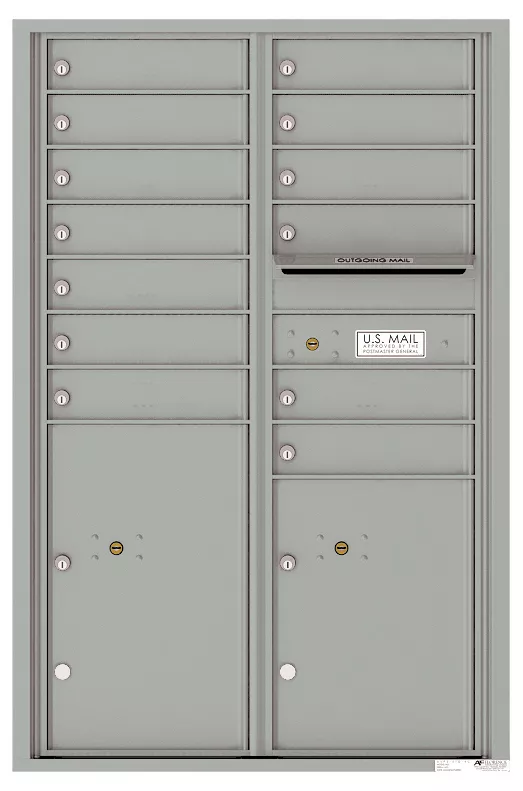 Florence 4C Horizontal Mailbox - 13 Doors High - 13 Doors, 2 Parcel Lockers - USPS Access