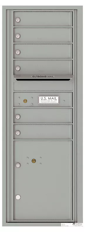 Florence 4C Horizontal Mailbox - 13 Doors High - 6 Doors, 1 Parcel Locker - USPS Access