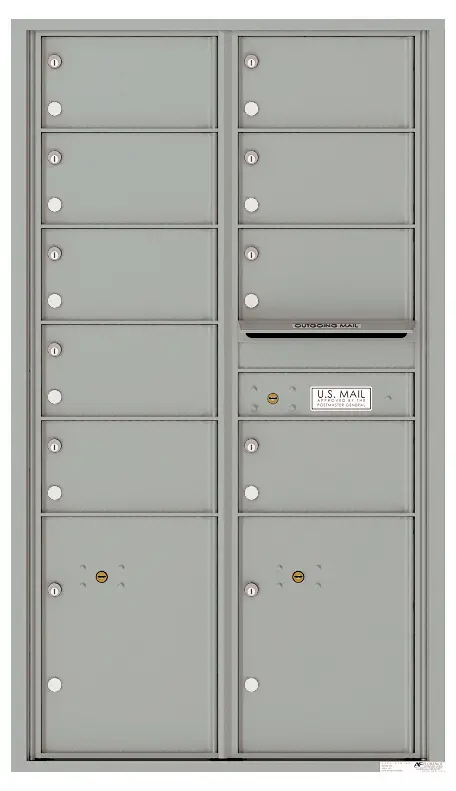 Florence 4C Horizontal Mailbox - 15 Doors High - 9 Doors, 2 Parcel Lockers - USPS Access