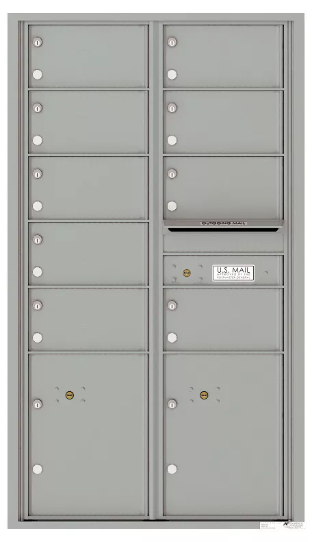 Florence 4C Horizontal Mailbox - 15 Doors High - 9 Doors, 2 Parcel Lockers - USPS Access