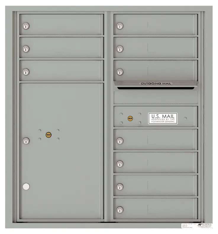 Florence 4C Horizontal Mailbox - 9 Doors High - 10 Doors, 1 Parcel Locker - USPS Access