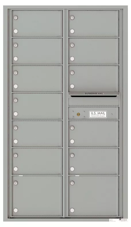 Florence 4C Horizontal Mailbox - 13 Tenant Doors - Front Loading - 15 Doors High - Double Column - Private Access