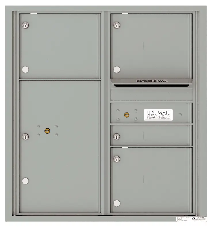 Florence 4C Horizontal Mailbox - 9 Doors High - 4 Doors, 1 Parcel Locker - USPS Access