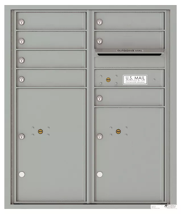 Florence 4C Horizontal Mailbox - ADA Compliant Max Height - 7 Doors, 2 Parcel Lockers - USPS Access