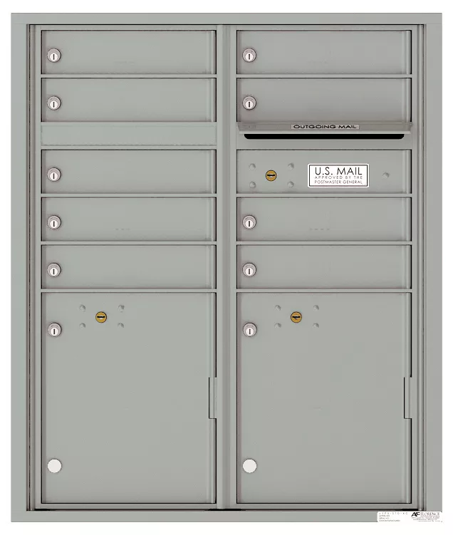 Florence 4C Horizontal Mailbox - ADA Compliant Max Height - 9 Doors, 2 Parcel Lockers - USPS Access