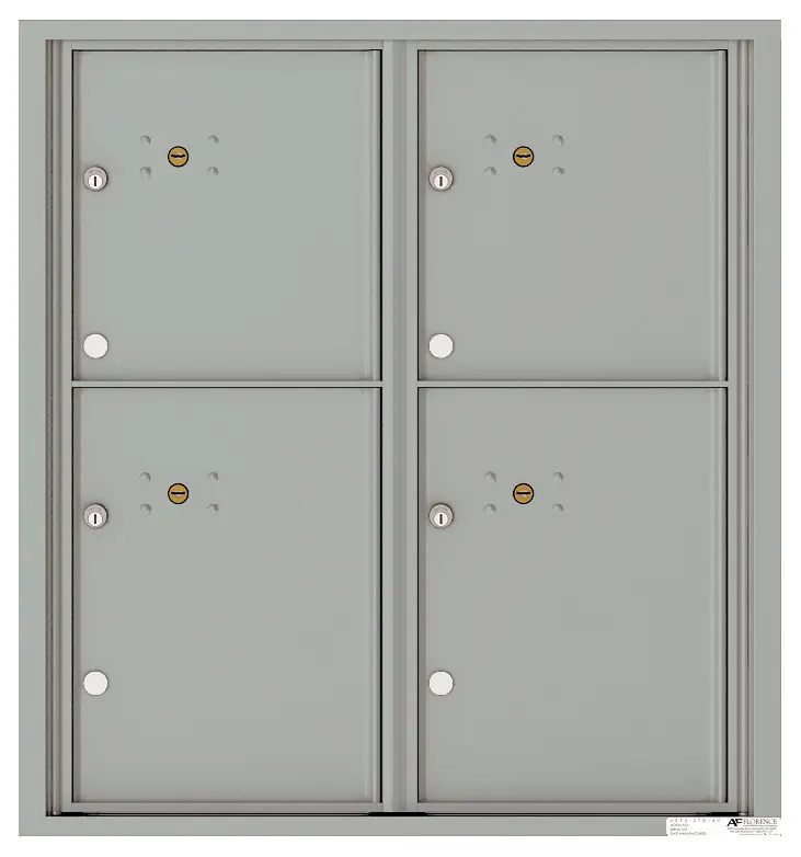 Florence 4C Horizontal Mailbox - 9 Doors High - 4 Parcel Lockers - USPS Access